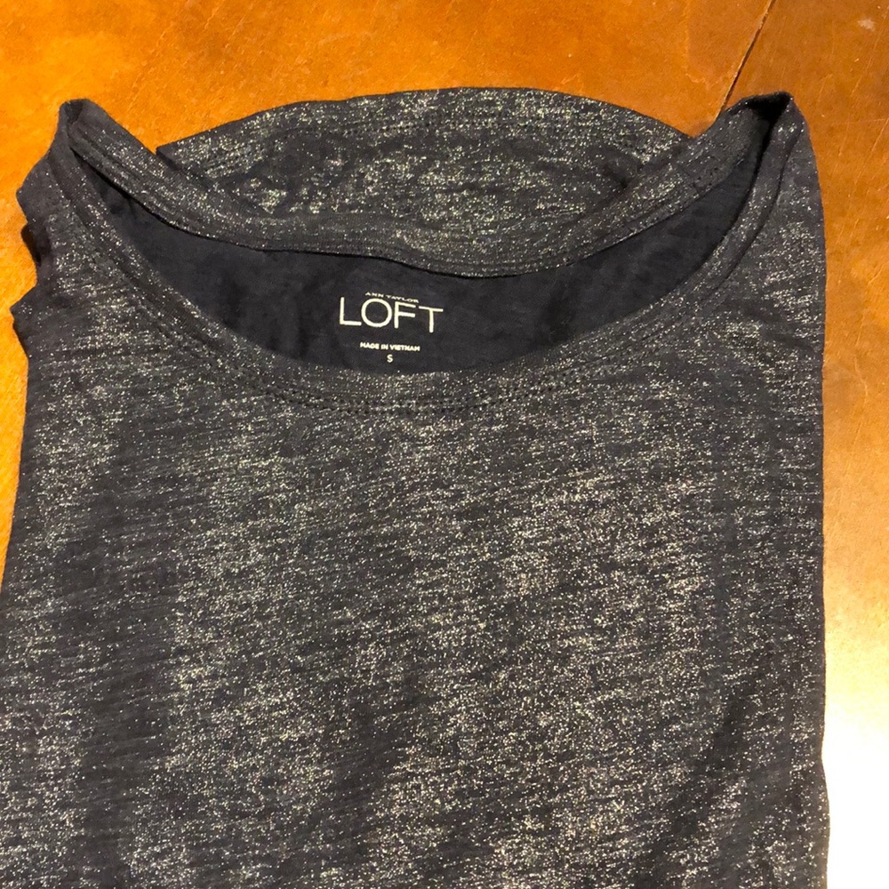 Loft Glitter/Shimmery Navy Long Sleeve